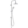 Gedy Colonna Doccia Music 00 Bianca e Cromo con Diffusore Bluetooth, Soffione Ø 23 cm 1 Getto, Doccetta 1 Getto, Flessibile Acciaio Inox 60 cm, Deviatore a Due Vie con Pulsante
