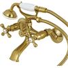 Kingston Brass KS265SB Riempimento da Parete Regolabile da 15,2 cm con doccetta, Ottone Satinato, 4-5/8 x 4-5/16 (L) x 6-9/16 (W) x 7-5/16 (H)