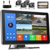 Inefala Telecamera Retromarcia (Quattro) con Monitor HD IPS da 10,1'', Targa Retrocamera per Auto Visione Notturna IP68 Impermeabile Telecamera Posteriore per Auto Camion SUV Furgoni 6.5-36V