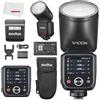 Godox V100 S V100S 100Ws TTL - Flash a testa tonda agli ioni di litio Compatibile con fotocamera Sony, 400 flash a piena potenza, tempo di riciclaggio 1,7s, su-flash, accoppiamento one-tap con X3