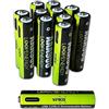 VERICO LoopEnergy AAA 900 - Batteria ricaricabile USB-C AAA 1,5 V, 900 mWh (600 mAh), ricarica rapida tramite connettore USB-C in circa 2 ore, confezione da 12 AAA, 3 cavi da USB-A a 4 USB-C