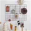 FRIADE Pannello a griglia da parete per esporre foto, organizer da parete, 5 clip in metallo, 3 ganci a S, 4 chiodi, 4 fibbie in plastica e 4 viti offerte, dimensioni 44,5 x 30 cm, set da 2 (nero)