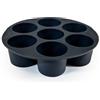 Muitomas Stampo Muffin in Silicone per Friggitrice ad Aria, Dimensioni 17,5×17,5×4 cm, Antiaderente, Riutilizzabile, Resistente al Calore, Per Cupcake e Dolci, Nero