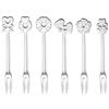 Guzzini - Love, Set di 6 Forchettine da Aperitivo - Argento, 16 x 16 x 2 cm - 26842063