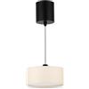 REV Lampada a sospensione a batteria, 120 lm, dimmerabile, 3 colori, timer 1-4h, regolabile in altezza (18-123 cm), lampada a sospensione, soggiorno, telecomando, paralume in tessuto, beige