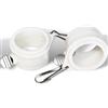 Anley Set di anelli di montaggio per aste portabandiera in plastica 3,5 cm - Ideale per aste portabandiera e aste portabandiera fino a 3,5 cm di diametro con 2 occhielli (bianco, confezione da 2)