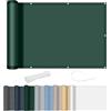 AXT SHADE Frangivisto Balcone Protezione 80x500cm Impermeabile Copri Ringhiera Balcone Privacy Frangivento Protezione UV con Occhielli e Fascetta per Terrazza Esterno-Verde