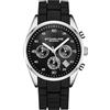 Stuhrling Original Orologio cronografo da uomo con cassa da 42 mm, cinturino in silicone, datario, resistente all'acqua