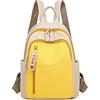 PORRASSO Zaino Ragazza Zainetto Daypack Adolescente Borsa da Scuola Zaini da Donna in Nylon Leggero per Università Viaggio Uso Quotidiano Giallo