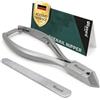 Blizzard Tronchesino Unghie Piedi Professionale per Unghie Spesse e Incarnite - Tagliaunghie Podologia in Acciaio Inox - Per Anziani e Uomo - Set Pedicure con Lima - 14,5cm Taglio Concavo