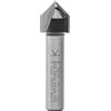 ENT 12048 Fresa per scanalatura a V e fresa a testo carburo, Gambo (S) 8 mm, diametro (D) 12,7 mm, NL 12,7 mm, E 90°, SL 32 mm