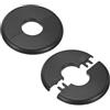 M METERXITY 2-Pack Flangia A Parete Divisibile, Per Tubo Da 1 Pollice/25mm OD Piastra ABS Rotonda Autoadesiva Copri Tubature Per Tubo Dell'Acqua/Rubinetti [Nero]