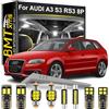 BMT xms 16pz Kit di Luci LED per Interni per AUDI A3 S3 RS3 8P 8P1 8PA 8P7 Hatchback Coupé Sportback 2003-2012, Lampadine LED per Interni Auto e Camion 6000K Bianco Luminoso