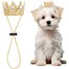 OLYCRAFT Corona Da Re con Strass per Animali Domestici Corone Da Regina Dorate Corona Bianca con Strass per Cani con Cinturino Regolabile per Cani di Piccola Taglia Gatti Matrimoni Compleanni
