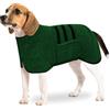 BASVII Accappatoio per cani in microfibra, accappatoio per cani extra assorbente e ad asciugatura rapida, con chiusura e nastro termoretraibile regolabile.(M)