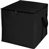 Ausing Sacco per traslochi grande 125 L nero 50×50×50 cm Borsa portaoggetti con coperchio e manici Scatole portaoggetti con cerniera Traslochi domestici