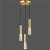 SHJNGMY Moderno Lustro Cristallo oro LED sospensione luce mini cucina isola sospensione illuminazione per camera da letto ristorante soggiorno (3-luce)