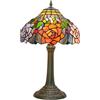 Blivuself Stile Tiffany Lampada di vetro macchiato Rosso Arancione Viola Rosa Rosa Lampada da tavolo Camera da letto Comodino Scrivania Luce per Living Office Retro Cute 12 Village Gift Nightstand Lampade