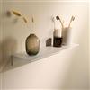 Designfabrik Hamburg Design Amburgo Mensola Doccia Senza Foratura | Mensola da Muro Autoadesiva per Bagno e Cucina | Mensola Bagno Moderno in Alluminio | 42 cm | Bianco satinato