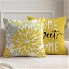 Vorysum Cuscino 45x45 Giallo Set 2 Pezzi - Copri Cuscini Decorativos con Stampa Floreale, Adatto per Divano, Sedia, Lounge