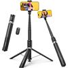 Lamicall Treppiede Smartphone, Bastone Selfie - [Apertura Automatica] 165cm Treppiede Portatile Estensibile con Telecomando Wireless & Slitta a Freddo, Alluminio, 360° Rotazione, per iPhone/Samsung