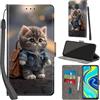 Haninsuze Cover per Xiaomi Redmi Note 9S/Redmi Note 9 Pro Custodia Cover Pelle Libro Portafoglio con Porta Carte Magnetica Protezione Antiurto Cuoio Flip Case Custodia Cover per Redmi Note 9S, Gatto
