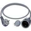 HuaLiSiJi Prolunga Corta Schuko 90 Gradi 16A 250V Mini Prolunga Schuko IP44 per Esterno o Interno, Casa, Ufficio (Grigio, 2 m)