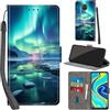 Haninsuze Cover per Xiaomi Redmi Note 9S/Redmi Note 9 Pro Custodia Cover Pelle Libro Portafoglio con Porta Carte Magnetica Protezione Antiurto Cuoio Flip Case Custodia Cover per Redmi Note 9S, artico