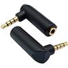 AAOTOKK Convertitore Audio per Cuffie da 3,5 mm Ad Angolo Retto a 90 Gradi 4 Poli 3,5 mm (1/8 di Pollice) Maschio a Femmina TTRS Adattatore di Prolunga Audio Stereo (2 Pezzi/4 Poli)