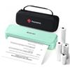 Phomemo M834 Stampante Portatile A4, Stampante Termica Portatile, Connessione Bluetooth e USB, Supporta Carta Termica A4, Con Custodia per il Trasporto e 4 Rotoli di Carta Termica, Verde