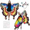 ITJMRJP Costume Farfalla Donna Ali Farfalla Costume Bifacciali Vestito Farfalla Donna Mantello di Ali Farfalla Adulti Costume Farfalla Scialle Adulti per Feste Cosplay Halloween Carnevale