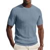 PJ PAUL JONES Maglietta da uomo a maniche corte in maglia, girocollo, estiva, casual, Grigio-blu, S