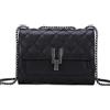 YXBQueen Borsa a tracolla trapuntata da donna piccola trapuntata in pelle Nero Small