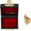 Jwthee Spilla in Corno Francese in Miniatura, Spilla in Corno Francese in Metallo Dorato Spilla Ornamentale per Donna Spilla in Corno Francese con Scatola per Abiti Artigianali Cappello