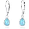 REDSUN Orecchini a goccia in pietra di luna 925 argento sterling da donna Gioielli celtici Leverback pietra di luna/turchese/opale Ipoallergenico Eleganti orecchini pendenti Regalo per fidanzata