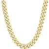 Chainshouse Catena da uomo in acciaio inossidabile, collana grande a maglia cubana per bambino, ragazzo, gourmette massiccia girocollo punk [argento/nero/piatto oro-larghezza: 3/6/9/12 mm; lunghezza: