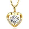 MomentWish Collana in oro da donna, 1 carati di moissanite lab, con ciondolo a forma di cuore, in argento Sterling 925