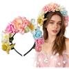 Ypkia Cerchietto per capelli con fiori Dirndl, fascia per capelli, per carnevale, feste, costume (rosa-verde)