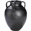 GILDE Vaso Antigua in alluminio, grigio, rotondo, altezza 25 cm, diametro 20 cm, impermeabile