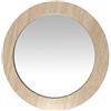 DRW Specchio da parete rotondo con cornice in legno naturale 80x80x2 cm