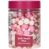 FunCakes Soft Pearls Mix Pink Celebration: Perle di Zucchero Commestibili per Decorare Torte, Crostate e Cupcake, Ottimo Gusto, Ottime per Decorazioni, 80 g