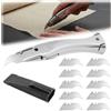 KQDRAVINE Taglierino Professionale con Fodero e 10 Lame, Cutter Professionale per Moquette Lama a Uncino, Taglierino di Precisione per Pavimenti in PVC Cavo