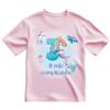 Handmade T-shirt in cotone adatto al compleanno 3 anni con tema sirena (Rosa, 3/4 anni)