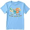 Handmade T-shirt in cotone adatto al compleanno 6 anni con tema dinosauro (Celeste, 7/8 anni)