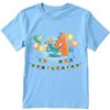 Handmade T-shirt in cotone adatto al compleanno 4 anni con tema dinosauro (Celeste, 3/4 anni)