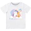 Handmade T-shirt in cotone adatto al compleanno 4 anni con tema unicorno (Bianco, 3/4 anni)