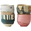 HK LIVING - Set di 4 - Ø 8 x h7,5 cm Artist ceramics - Multicolore - Gres smaltato