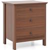 FANTASK Comodino, tavolino da salotto, comodino con 3 cassetti, divano con comodino moderno per camera da letto e soggiorno (noce/nero)