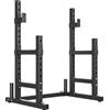 SPORTNOW Porta Bilanciere Regolabile a 2 Livelli con Porta Dischi, in Acciaio, 110x91x145 cm, Nero | Aosom Italy