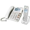 Geemarc Amplidect 295 Combi - Telefono a Filo Amplificato e il suo Ricevitore Aggiuntivo con Segreteria Telefonica, Squillo Potente e Tasti Grandi per Anziani - Ipoacusia da Bassa a Media